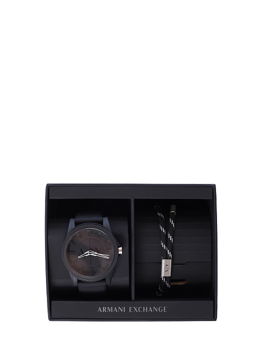 картинка Набор часы + браслет Armani Exchange AX7159SET черный мужской магазин Verdistore являющийся официальным дистрибьютором в России 