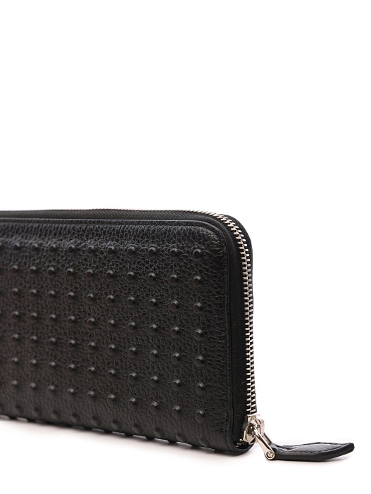 Портмоне черное кожаное поверхность с зернью — купить в интернет-магазине Verdistore