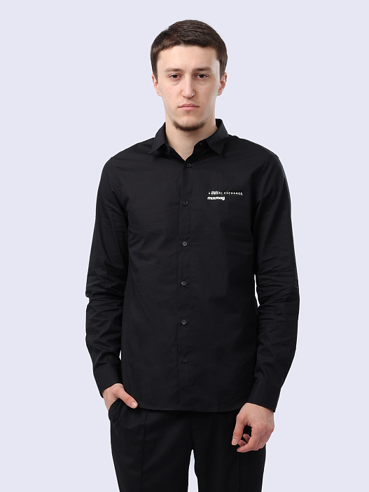 Рубашка Armani Exchange 3DZC26 ZNXLZ 1200 черная мужская — купить в интернет-магазине Verdistore