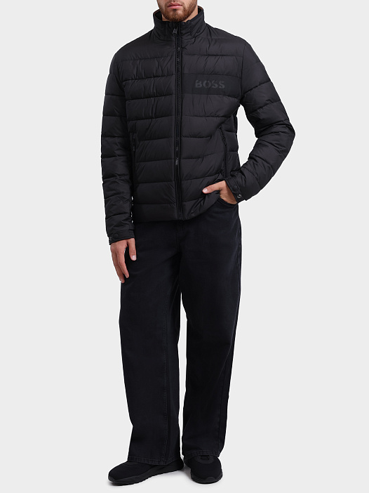 Куртка BOSS BLACK H-Cenitos 10260482 01 50519237 001 чернная мужская стеганная с логотипом — купить в интернет-магазине Verdistore