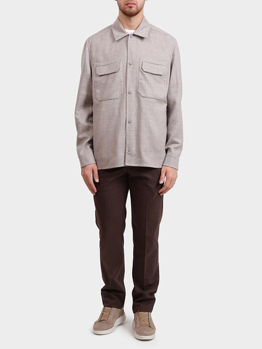 Куртка-рубашка Sease JJ075TN524 X34 светло-бежевая мужская прямого кроя — купить в интернет-магазине Verdistore