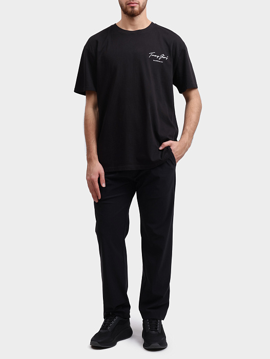 Футболка Tommy Jeans DM0DM18518 BDS черная мужской с крпным принтом  — купить в интернет-магазине Verdistore