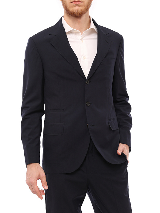 Костюм Brunello Cucinelli MHN217BTZ C003 темно-синий мужской из шерсти — купить в интернет-магазине Verdistore