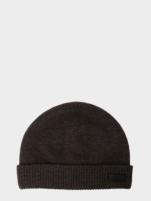 Шапка Emporio Armani EM002697 AF18244 O6012 коричневая мужская — купить в интернет-магазине Verdistore