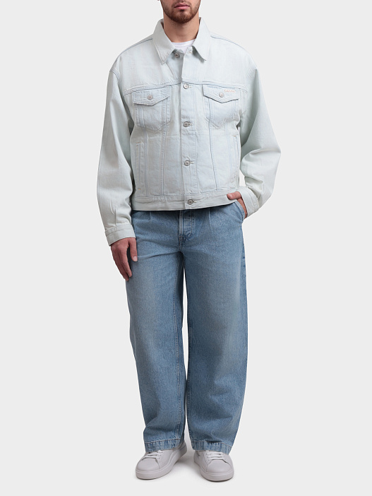 Джинсы Calvin Klein Jeans LV04RF719G32 VVX голубые мужские с защипами — купить в интернет-магазине Verdistore