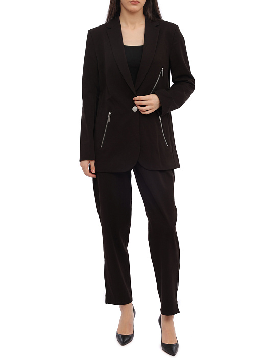 Брюки Armani Exchange 6RYP26 YN5LZ 1200 черные женские с молниями — купить в интернет-магазине Verdistore