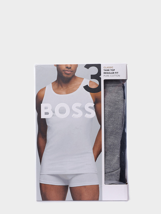 Майка комплект 3 пары BOSS BLACK TankTop 3P Classic 10243514 01 50475278 999 черная мужска — купить в интернет-магазине Verdistore