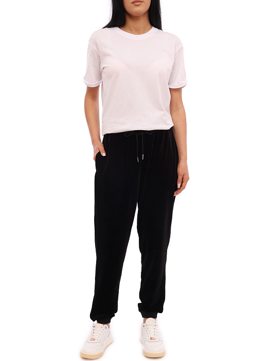 Брюки спортивные Armani Exchange 6HYP87 YJ57Z 1200 черные женские из бархата — купить в интернет-магазине Verdistore