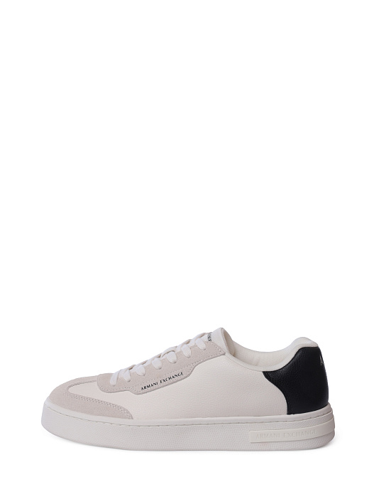 картинка Кеды Armani Exchange XUX250 XV948 N480 белые мужские с контрастными вставками магазин Verdistore являющийся официальным дистрибьютором в России 