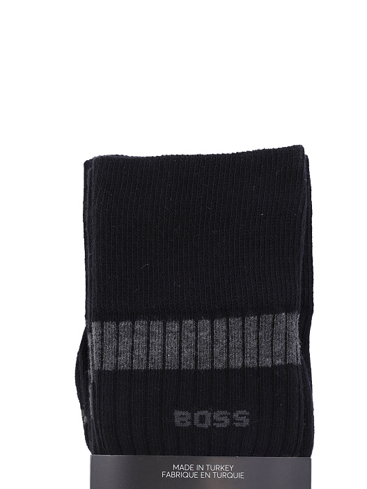 Носки Boss 50495978 001 черные мужские с серыми полосами — купить в интернет-магазине Verdistore