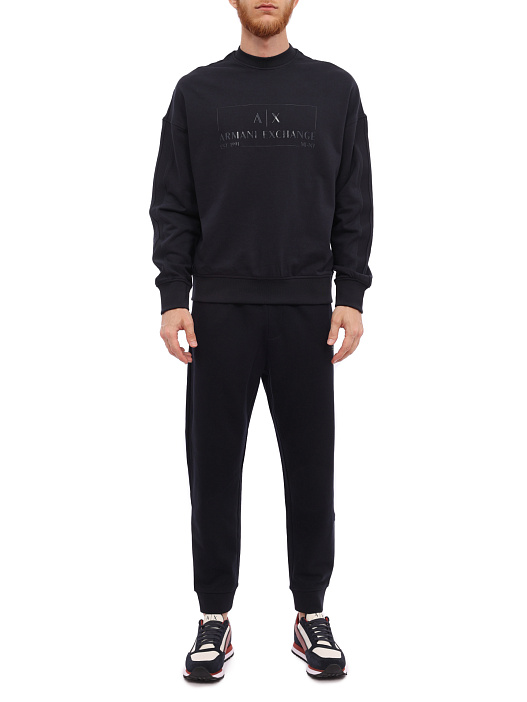 Брюки спортивные Armani Exchange 3RZPLE ZJ1ZZ черные мужские с манжетами — купить в интернет-магазине Verdistore