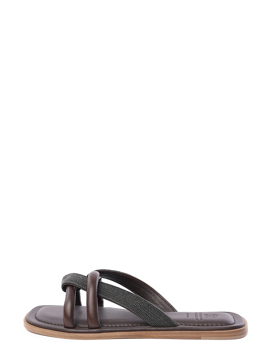 Тапки Brunello Cucinelli MZNACB1109 C8279 кожаные женские — купить в интернет-магазине Verdistore