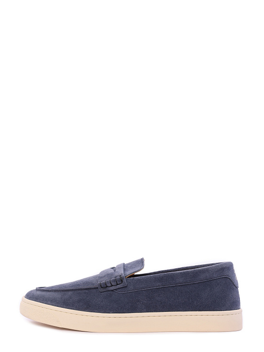 Лоферы Brunello Cucinelli MZUSILN285 C7665 синие мужские из замши — купить в интернет-магазине Verdistore