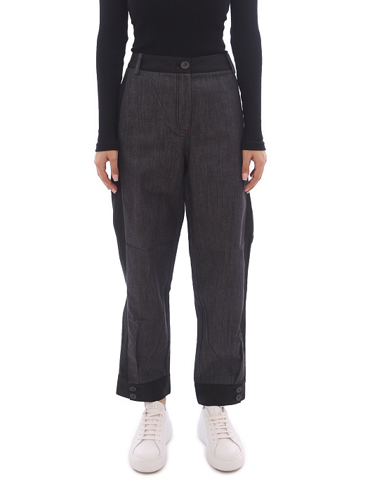 Брюки Armani Exchange 6KYP42 Y2DGZ 1500 темно-серые женские с лампасами — купить в интернет-магазине Verdistore