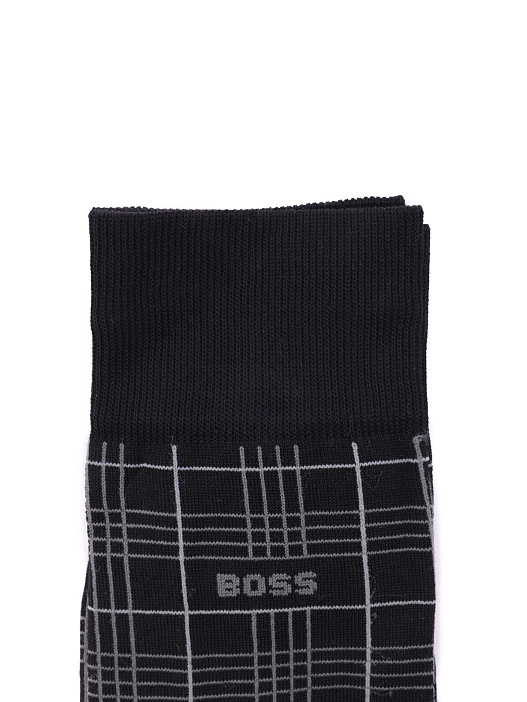 Носки Boss 50495984 001 черные мужские в клетку  — купить в интернет-магазине Verdistore