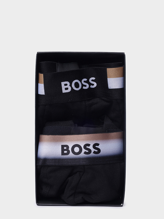 Трусы комплект Boss Black Trunk 2P Gift 10257114 02 50514922 001 из мягкого трикотажа с логотипом на поясе — купить в интернет-магазине Verdistore