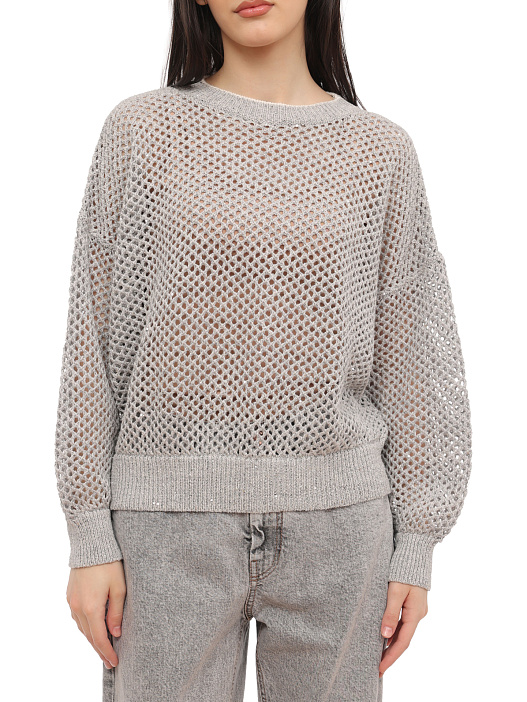 Джемпер Brunello Cucinelli MAJ585210 C1316 сетчатый женский — купить в интернет-магазине Verdistore