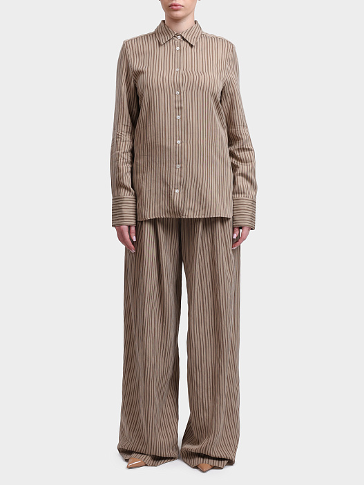 Брюки MARELLA MLLORDINE 001 бежевые женские в полоску — купить в интернет-магазине Verdistore