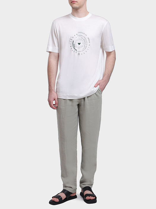 Футболка Emporio Armani EM004995 AF13747 U0003 белая мужская с крупным логотипом — купить в интернет-магазине Verdistore