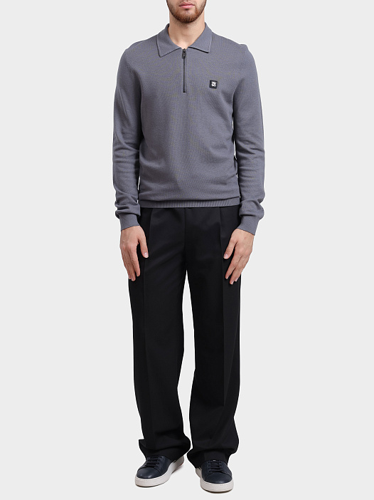 Свитер-поло Hugo 50533346 086 серый мужской — купить в интернет-магазине Verdistore