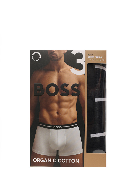 Трусы комплект Boss 50510687 001 черные мужские с логотипом — купить в интернет-магазине Verdistore