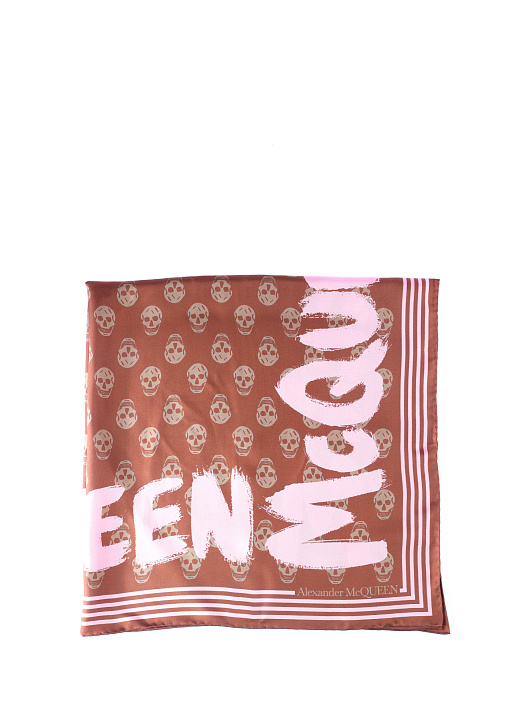 Платок Alexander McQueen 661120-3001Q-9872 шелковый розовый — купить в интернет-магазине Verdistore