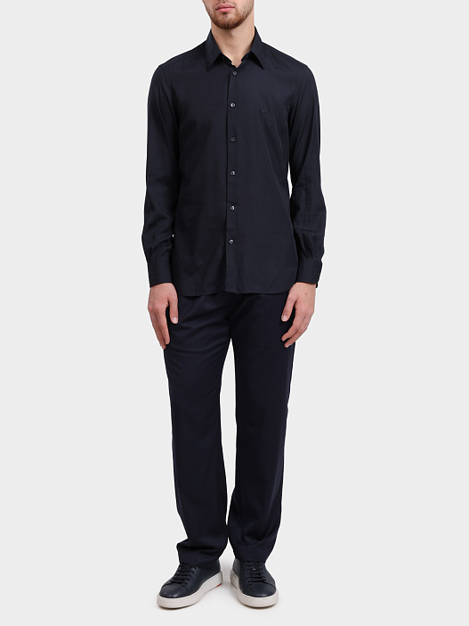 Рубашка Emporio Armani EM001537 AF14214 UB118 темно-синяя мужская — купить в интернет-магазине Verdistore