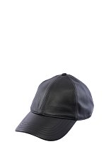 Бейсболка черная кожаная с кожаным логотипом сзади VERDI STORE