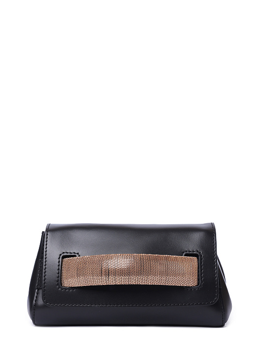 картинка Клатч B02169 Gossip XS nappa nero / chain oro черная кожаная магазин Verdistore являющийся официальным дистрибьютором в России 