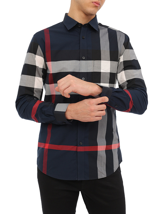 Рубашка Burberry 8018111 A1960 хлопковая мужская в клетку — купить в интернет-магазине Verdistore