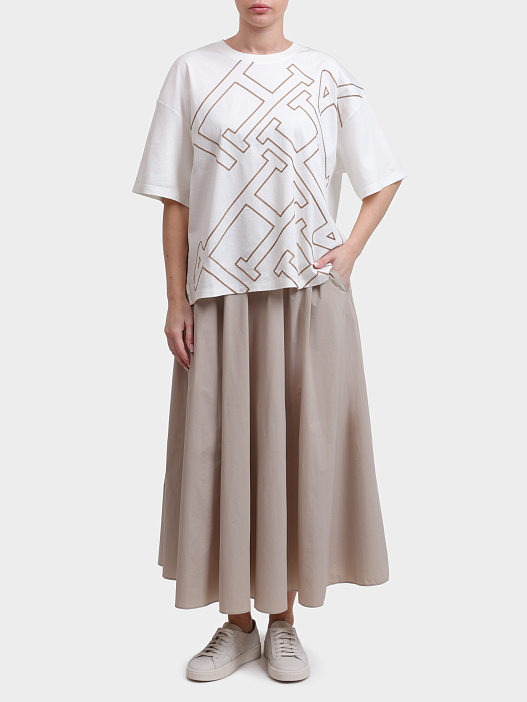 Юбка Herno GN000007D 12431SZ 1982 бежевая женская свободного кроя  — купить в интернет-магазине Verdistore