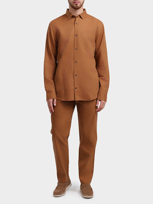 Рубашка Calvin Klein K10K114488 GYM коричневая мужская — купить в интернет-магазине Verdistore