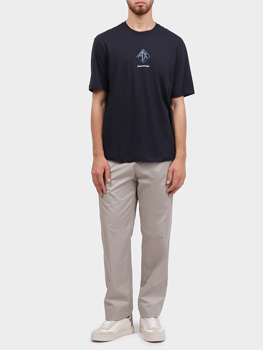 Футболка Armani Exchange XM000276 AF12308 UB101 темно-синяя мужская с логотипом — купить в интернет-магазине Verdistore