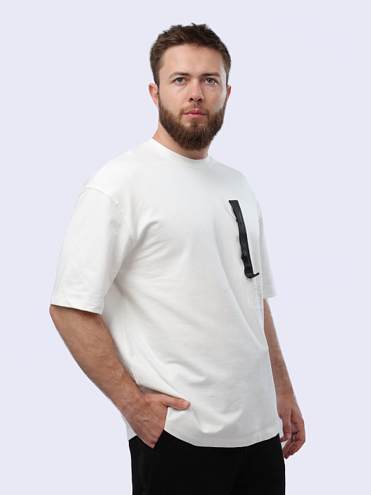 Футболка Armani Exchange 3DZMJL ZJXMZ 1116 белая мужская с накладным карманом — купить в интернет-магазине Verdistore