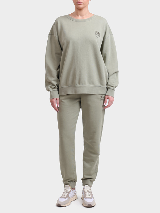 Свитшот Pinko 101831 A1N7 U84 женский хаки с нашивкой-логотипом — купить в интернет-магазине Verdistore