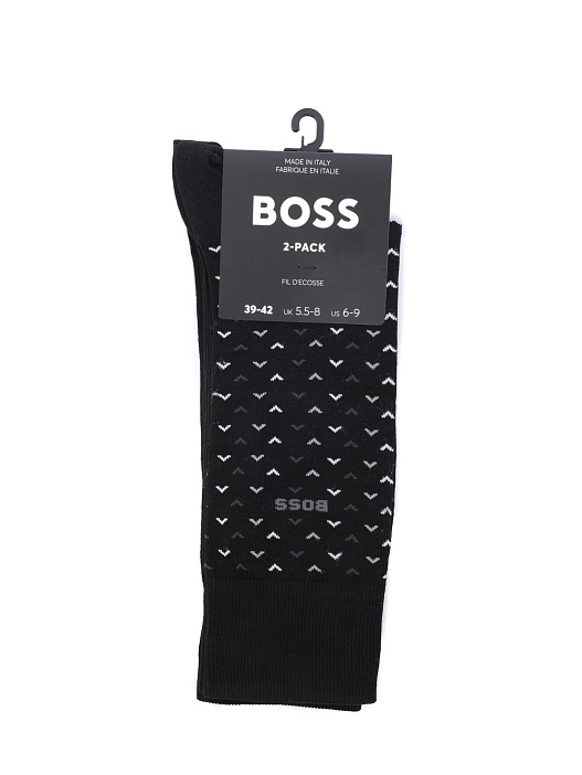 Носки Boss 50491160 001 черные мужские с принтом — купить в интернет-магазине Verdistore