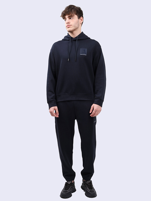 картинка Брюки спортивные Armani Exchange 6DZPJA ZJNKZ 1510 темно-синие мужские магазин Verdistore являющийся официальным дистрибьютором в России 