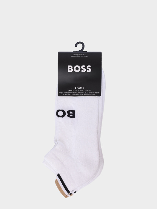 Носки комплект Boss 50531617 100 белые мужские с логотипом — купить в интернет-магазине Verdistore