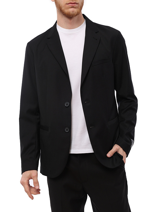 Пиджак Armani Exchange 8NZGP1 ZNPMZ 2240 черный мужской с нашивкой на рукаве — купить в интернет-магазине Verdistore