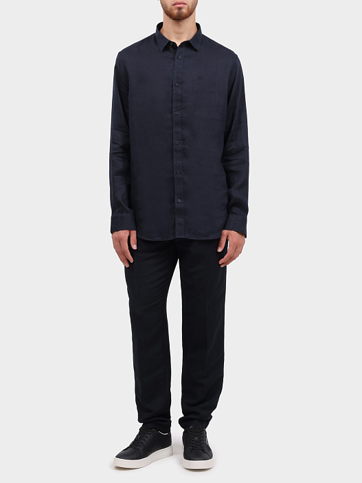 Брюки Armani Exchange 8NZP15 ZNFNZ 1583 темно-синие мужские льняные — купить в интернет-магазине Verdistore