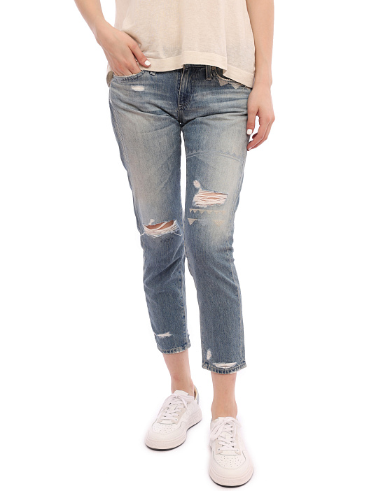 Джинсы AG LGN 1519 17Y-FKL голубые женские с потертостями — купить в интернет-магазине Verdistore