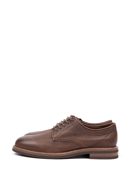 Дерби Brunello Cucinelli MZUCSLK938 C8084 коричневые мужские из зернистой кожи — купить в интернет-магазине Verdistore