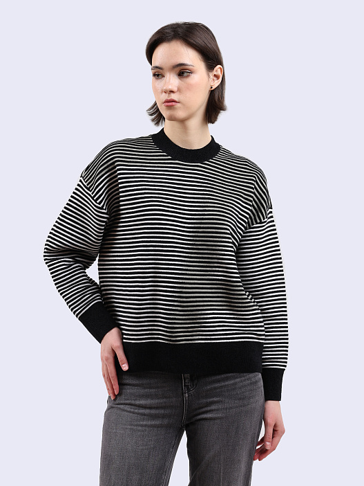 картинка Свитшот Armani Exchange 6DYM1N YM1TZ 21DC полосатый женский магазин Verdistore являющийся официальным дистрибьютором в России 