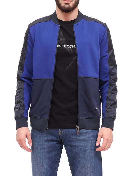 Мастерка Armani Exchange 3KZMGF ZJ8CZ 05DM комбинированная мужская на молнии — купить в интернет-магазине Verdistore