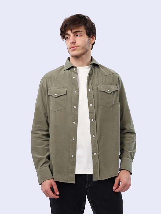 Рубашка широкого кроя с накладными карманами — купить в интернет-магазине Verdistore