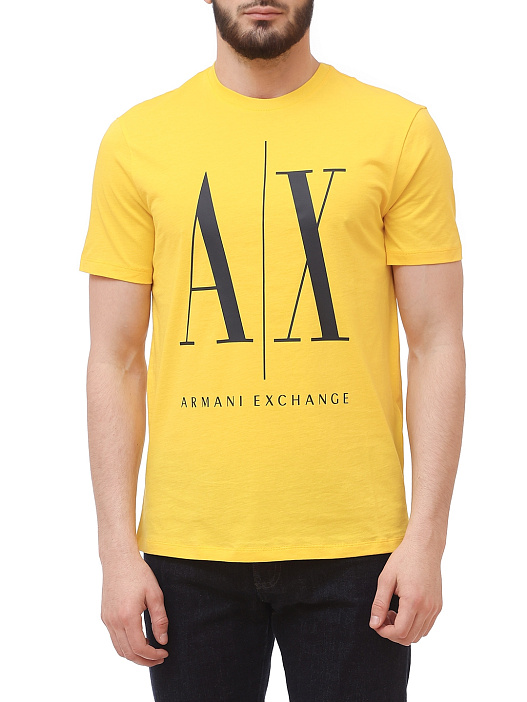 Футболка Armani Exchange 8NZTPA ZJH4Z 1620 желтая мужская с логотипом — купить в интернет-магазине Verdistore