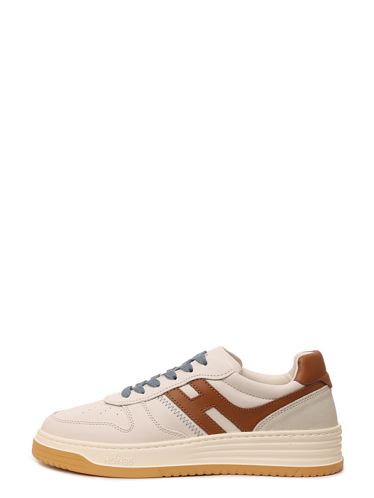 Кеды белые с нашитым коричневым логотипом  — купить в интернет-магазине Verdistore