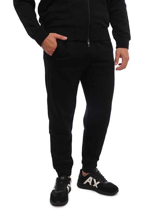 Брюки спортивные Armani Exchange 6RZPLM ZJ4XZ 1200 черные мужские из хлопка — купить в интернет-магазине Verdistore