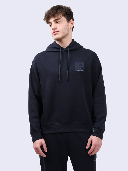 картинка Худи Armani Exchange 6DZMJB ZJNKZ 1510 темно-синее мужское магазин Verdistore являющийся официальным дистрибьютором в России 
