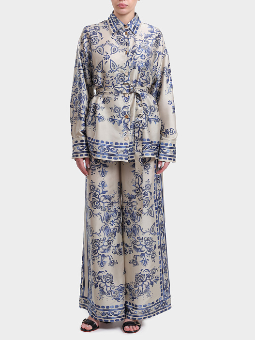 Брюки Liu-Jo BLACK LABEL CA6230 TS555 P9652 женские прямого кроя с цветочным принтом — купить в интернет-магазине Verdistore